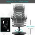 Vinsetto Gaming Chair Ergonomic Computer Chair with Adjustable Height Pedestal Base, Home Office Desk Chair PVC Leather Exclusive Swivel Chair Grey - 4