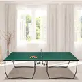 SPORTNOW 9FT Folding Tennis Table, with 8 Wheels, for Indoor Use, Green - 9