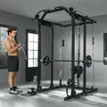 SPORTNOW Lat Pull-Down Home Gym Machine with Cable Crossover for Home Strength Training, Black - 9