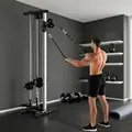 SPORTNOW Wall Mount Cable Machine, 15 Positions Adjustable Cable Crossover Machine Dual Pulley System for Home Gym - 8