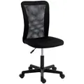 Vinsetto Computer Desk Chair, Armless Mesh Office Chair with Adjustable Height and Rolling Wheels, Black - 1