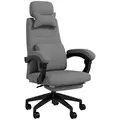 Vinsetto Linen-Look Office Chair, with 160° Reclining Back and Footrest - Dark Grey - 1