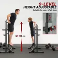 SPORTNOW Heavy Duty Barbell Squat Rack, Adjustable and Multifunctional Weight Power Stand, for Home, Gym - Black - 5