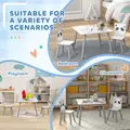 ZONEKIZ Kids Table and Chairs, Kids Storage Unit and Kids Easel Set, Cute Animal Design Kids Activity Furniture Set for Ages 3-8 Years, Grey - 8