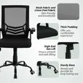Vinsetto Mesh Office Chair, Computer Desk Chair with Flip-up Armrests, Lumbar Back Support and Swivel Wheels, Black - 9