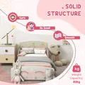 ZONEKIZ Kids Bedroom Furniture Set Includes Bed Frame, Toy Chest, Dressing Table for Ages 3-6 Years, Pink - 4