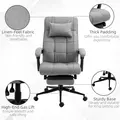 Vinsetto Office Chair with Footrest Ergonomic Office Chair with Armrests Lumber Support and Headrest Light Grey - 7