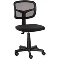 Vinsetto Small Office Chair without Arms, Ergonomic Swivel Mesh Desk Chair with Curved Back and Wheels, Height Adjustable, for Home Vanity Computer Dressing Table Study Bedroom, Holds Up to 120 kg - 1