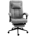 Vinsetto Office Chair with Footrest Ergonomic Office Chair with Armrests Lumber Support and Headrest Light Grey - 1
