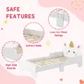 ZONEKIZ Kids Bedroom Furniture Set with Kids Dressing Table with Mirror and Stool, Toddler Bed Frame for 3-6 Years, Unicorn Design - 4