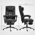 Vinsetto Office Chair with 6-point Vibration Massage and Heat, Computer Chair with Adjustable Height, Head Pillow, Footrest for Home, Black - 3