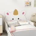ZONEKIZ Unicorn-Designed Toddler Bed, Kids Bedroom Furniture, for Ages 3-6 Years, 143 x 74 x 67cm - White - 8