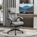 Vinsetto Office Chair with Footrest Ergonomic Office Chair with Armrests Lumber Support and Headrest Light Grey - 2