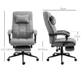 Vinsetto Office Chair with Footrest Ergonomic Office Chair with Armrests Lumber Support and Headrest Light Grey - 3