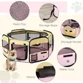 PawHut Fabric Pet Whelping Box Dog Cat Puppy Playpen Rabbit Guinea Pig Play Pen in Pink With Carry Bag Small Dia 90 x 41Hcm - 4