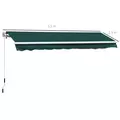 Outsunny Manual Retractable Awning, 3.5x2.5 m-Green - 3