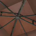 Outsunny 3 x 3(m) Patio Gazebo Canopy Garden Pavilion Tent Shelter with 2 Tier Roof and Mosquito Netting, Steel Frame, Coffee - 8