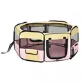PawHut Fabric Pet Whelping Box Dog Cat Puppy Playpen Rabbit Guinea Pig Play Pen in Pink With Carry Bag Small Dia 90 x 41Hcm - 1