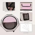 PawHut Portable Cat Dog Playpen Pet Puppy Rabbit Guinea Pig Pen Run Dia 90 x 41H cm Indoor & Outdoor Pink - 7