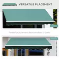 Outsunny 3x2.5 m Sun Shade Canopy Garden Patio Manual Retractable Awning Canopy-Dark Green - 5