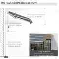 Outsunny Manual Retractable Awning, size (4m x3m)-Grey - 8