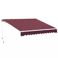 Outsunny Manual Retractable Awning, 3x2.5 m-Red - 1
