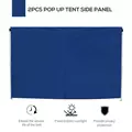 Outsunny 3 Meters Gazebo Replaceable Exchangeable Side Panel Wall Panels Walls With Window, Blue - 4