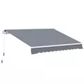 Outsunny Manual Retractable Awning, size (4m x3m)-Grey - 1