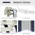 Outsunny Manual Retractable Awning, 3.5x2.5 m-Dark Blue/White Stripes - 7