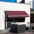 Outsunny Manual Retractable Awning, 3x2.5 m-Red - 2