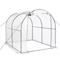 Outsunny Walk-in Polytunnel Greenhouse with Roll-up Door Transparent Tunnel Greenhouse with Steel Frame and PVC Cover, 2.5 x 2m - 1