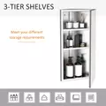 HOMCOM Stainless Steel Wall mounted Bathroom Corner Mirror Storage Cabinet Single Door 300mm (W) - 4