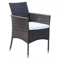 Outsunny 6 Seater Rattan Dining Set with Cushions, Rattan Garden Furniture Set with 6 Armchairs, Rectangular Glass Top Table, Outdoor Dining Table and Chairs, Brown - 8