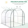 Outsunny Walk-in Polytunnel Greenhouse with Roll-up Door Transparent Tunnel Greenhouse with Steel Frame and PVC Cover, 2.5 x 2m - 4