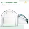 Outsunny Walk-in Polytunnel Greenhouse with Roll-up Door Transparent Tunnel Greenhouse with Steel Frame and PVC Cover, 2.5 x 2m - 6