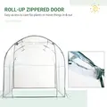 Outsunny Walk-in Polytunnel Greenhouse with Roll-up Door Transparent Tunnel Greenhouse with Steel Frame and PVC Cover, 2.5 x 2m - 6