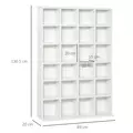 HOMCOM CD Storage Unit with Adjustable Shelves, 89 x 130.5 cm, White - 3