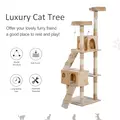 PawHut Cat Tree Scratching House, Activity Play Centre - 4
