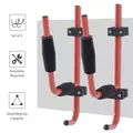 HOMCOM Kayak Canoe Heavy Duty Wall Mounted Storage Holder Rack Heavy Duty Storing Hangers Red - 5