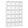 HOMCOM CD Storage Unit with Adjustable Shelves, 89 x 130.5 cm, White - 2