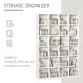 HOMCOM CD Storage Unit with Adjustable Shelves, 89 x 130.5 cm, White - 4