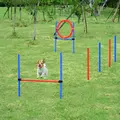 PawHut Pet Agility Training Equipment Dog Play Run Jump Obedience Training Set Adjustable (Pole + Hoop + Hurdle) - 2