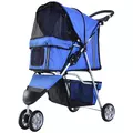 PawHut 3 Wheel Pet Stroller for Small and Miniature Dogs, Blue - 1