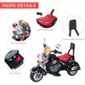HOMCOM Kids Ride On Toy Car Motorbike Electric Scooter 6V Battery Operated Toy Trike-Black - 7