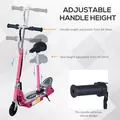 HOMCOM Foldable Powered Scooter with Adjustable Seat, Brake, Pink - 6