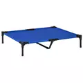 PawHut Raised Dog Bed Cat Elevated Lifted Portable Camping w/ Metal Frame Blue (Large) - 1