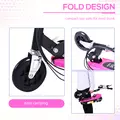 HOMCOM Foldable Electric Scooter Ride on for Kids 12V 120W W/Brake Kickstand-Pink - 7