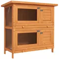 PawHut Rabbit Hutch Outdoor Guinea Pig Hutch Wooden Duck House Pet Cage with Opening Roof, 90 x 45 x 90cm - 1