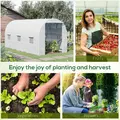 Outsunny 4.5 x 2 x 2 m Polytunnel Greenhouse, Walk-in Green House for Garden with Mesh Windows, Galvanised Steel Frame, White - 6