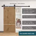 HOMCOM 6ft Modern Single Sliding Barn Door Track Kit Set Closet Hardware for Single Wooden Door - 6
